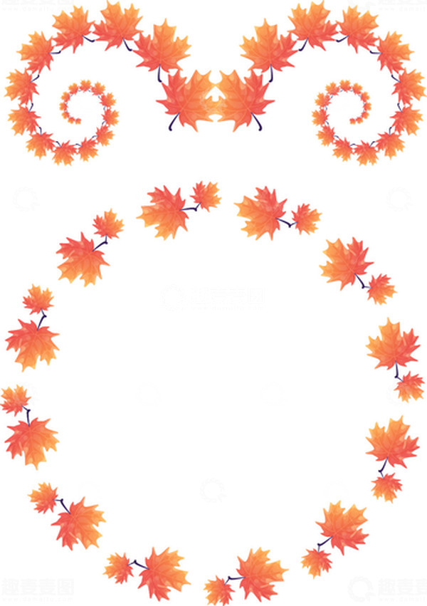 源文件下载【趣麦麦图】秋天立秋枫叶创意边框
