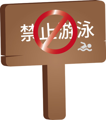 禁止游泳指示牌