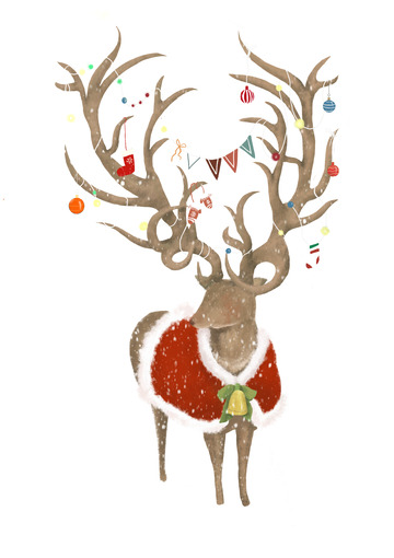 圣诞麋鹿绘本插画