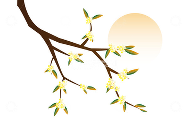 源文件下载【趣麦麦图】中秋桂花矢量插画