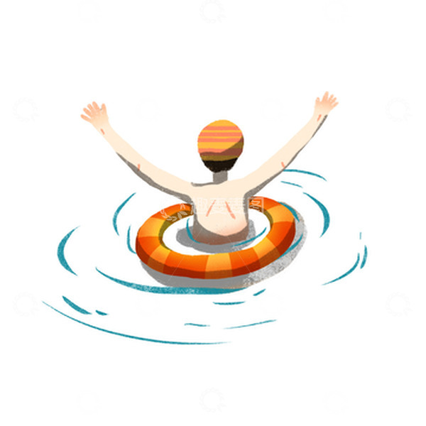 源文件下载【趣麦麦图】手绘肌理风游泳安全元素