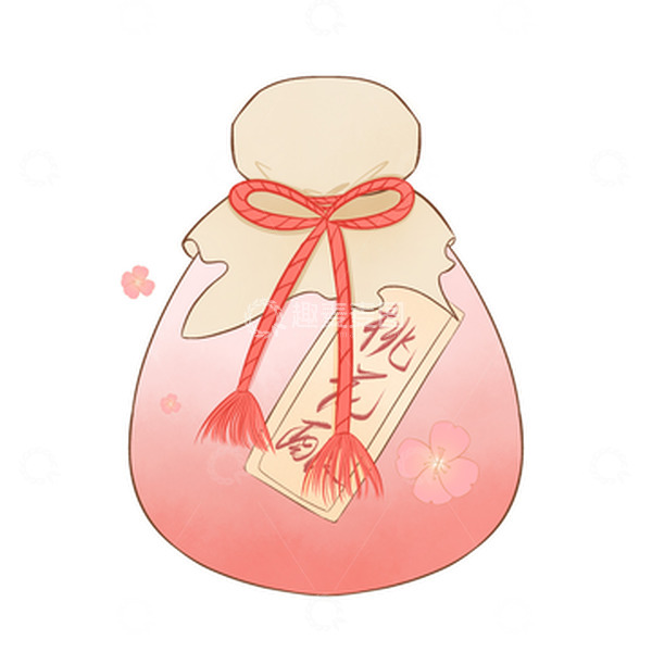 源文件下载【趣麦麦图】中秋节水彩风酒坛桃花酿饮品