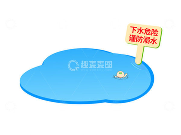 源文件下载【趣麦麦图】暑假安全防范下水危险防溺水卡通手绘图