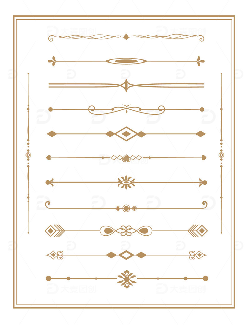 源文件下载【趣麦麦图】欧式传统复古花纹请柬邀请函贺卡线条边框