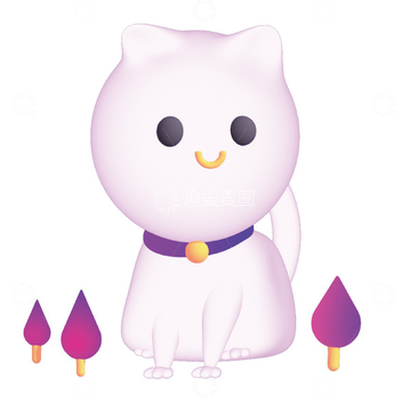 源文件下载【趣麦麦图】可爱卡通元素小猫