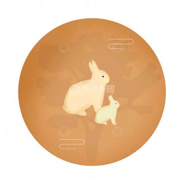 源文件下载【趣麦麦图】中秋节月亮玉兔
