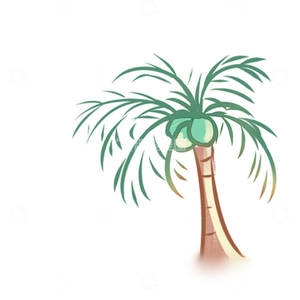 源文件下载【趣麦麦图】绿色简笔椰子树