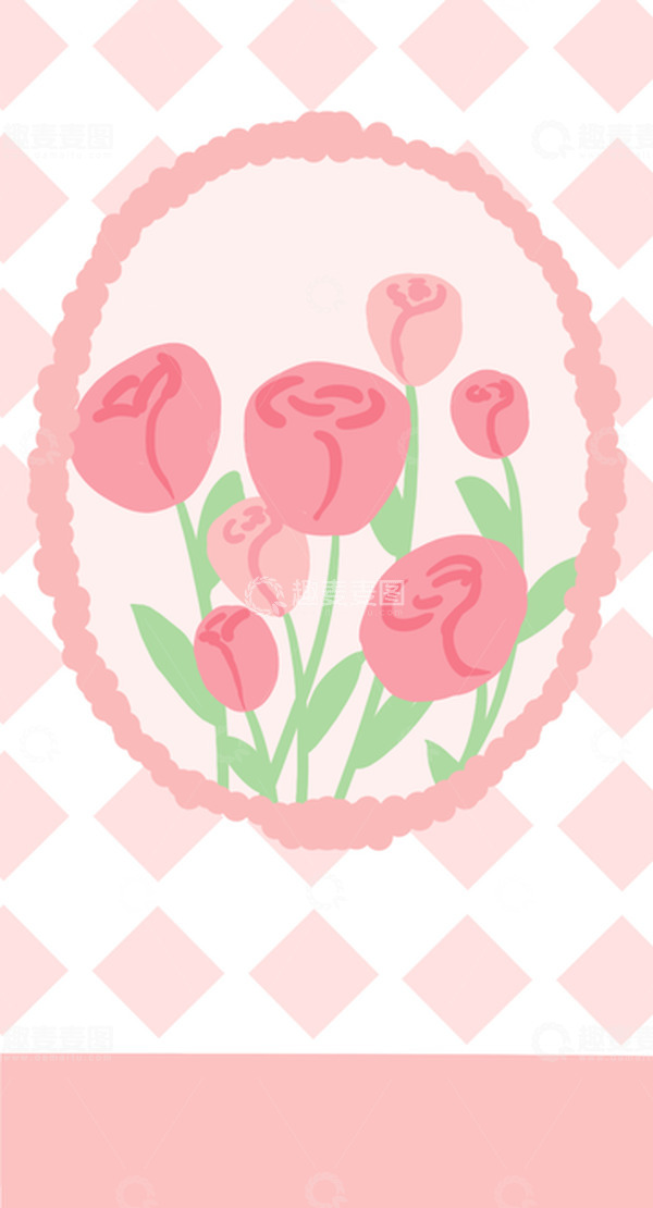 源文件下载【趣麦麦图】-粉色简约可爱花朵背景