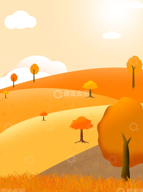 源文件下载【趣麦麦图】秋天立秋节气海报背景