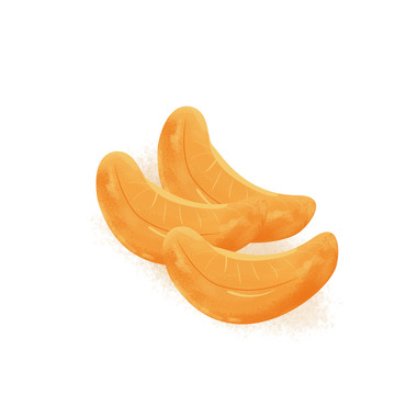 橘色秋天橘子瓣水果手绘元素