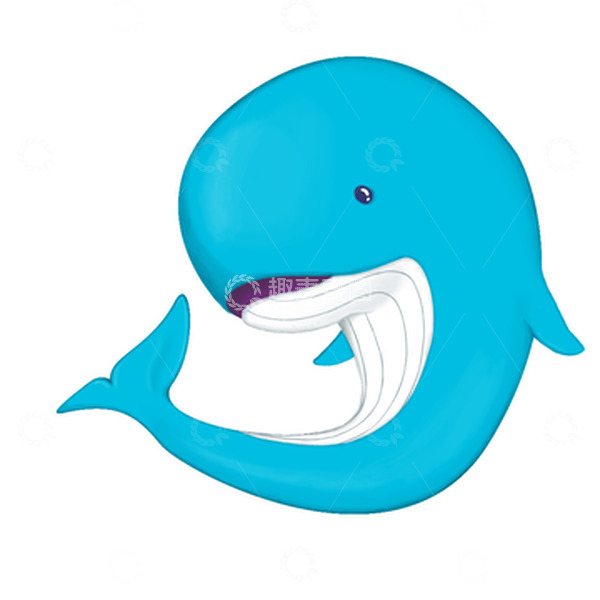 源文件下载【趣麦麦图】蓝色可爱鲸鱼手绘