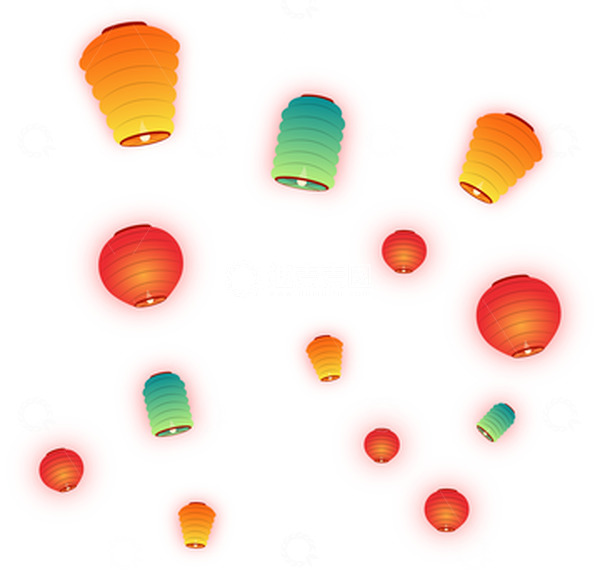 源文件下载【趣麦麦图】中秋国庆发光灯笼许愿