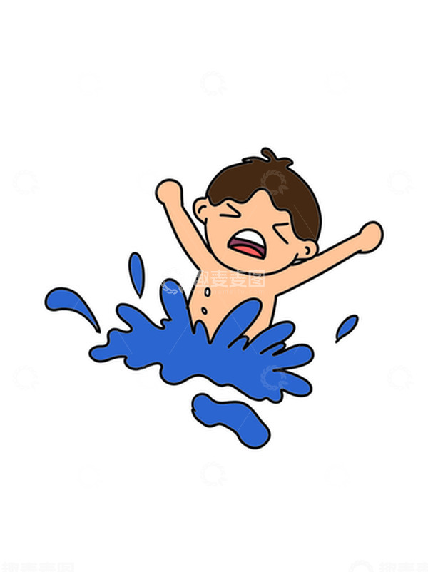 源文件下载【趣麦麦图】蓝色 扁平风 防溺水 暑假安全防范 元素