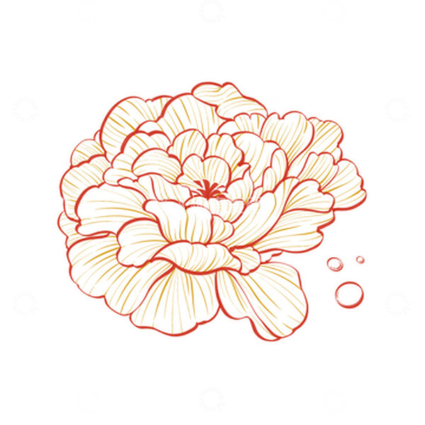 源文件下载【趣麦麦图】烫金国潮牡丹装饰植物