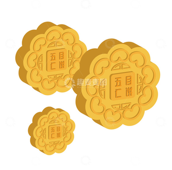 源文件下载【趣麦麦图】中秋3d卡通月饼