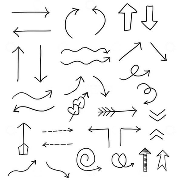源文件下载【趣麦麦图】-简约常用手绘细线条箭头元素