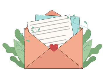 粉橙色文艺告白七夕情人节信封