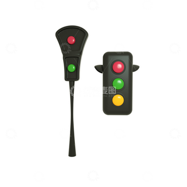 源文件下载【趣麦麦图】黑色简约红绿灯儿童暑假安全