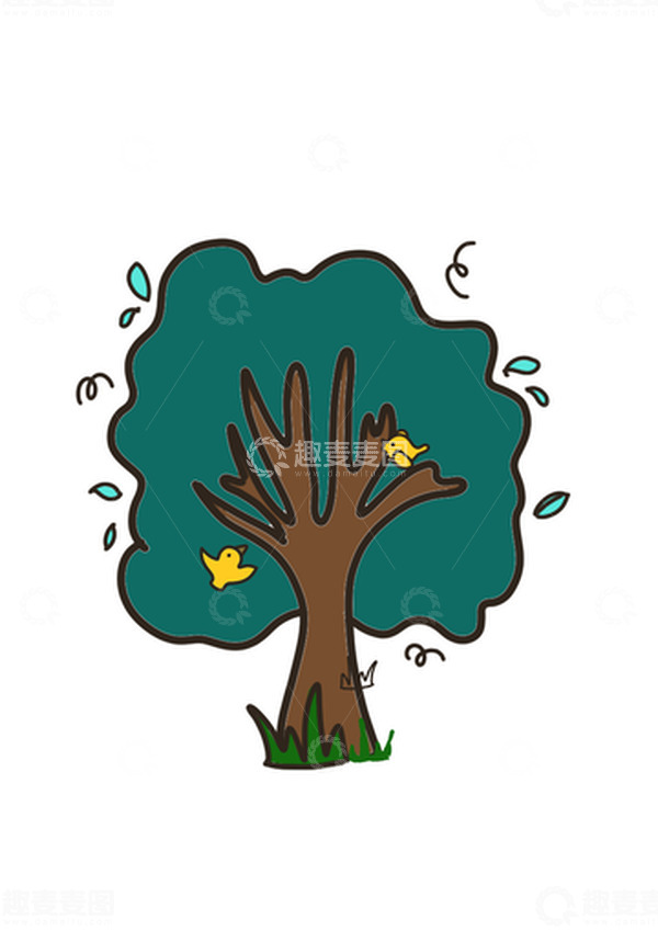 源文件下载【趣麦麦图】绿色 扁平风卡通 大稍 元素