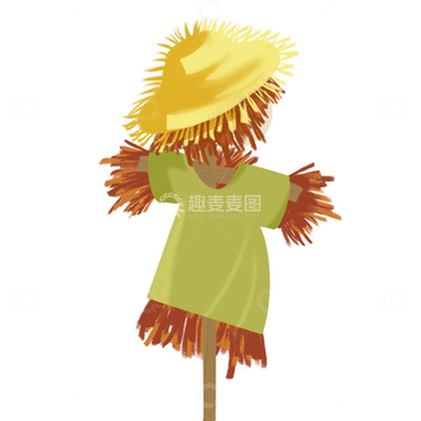 源文件下载【趣麦麦图】立秋初秋深秋稻草人