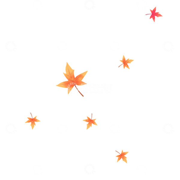 源文件下载【趣麦麦图】棕红秋天节气立秋枫叶渐变卡通手绘图
