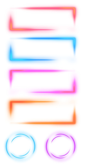 多彩炫酷圆形方框特效边框