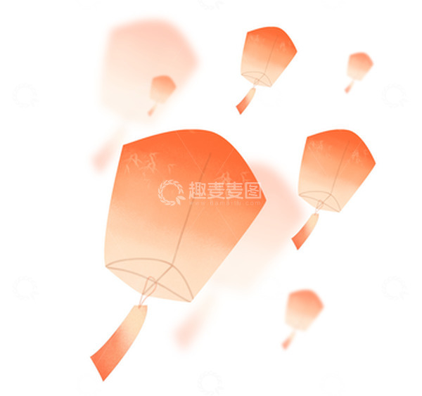 源文件下载【趣麦麦图】中秋节手绘孔明灯