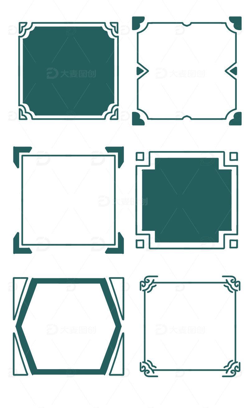 国潮古风简约中国风手绘边框