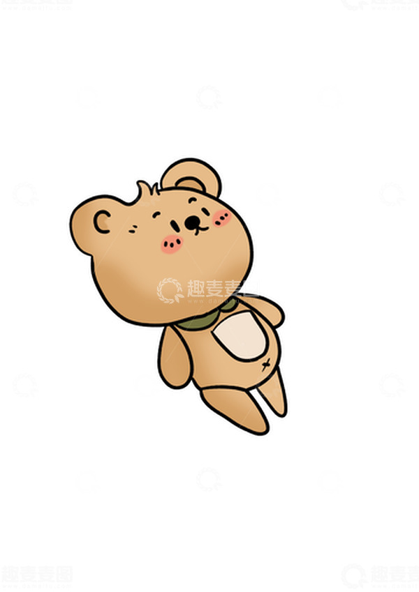 源文件下载【趣麦麦图】棕色 可爱扁平风 小熊布娃娃 元素