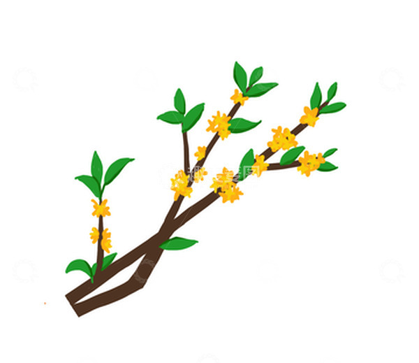 源文件下载【趣麦麦图】中秋小清新桂花花枝手绘