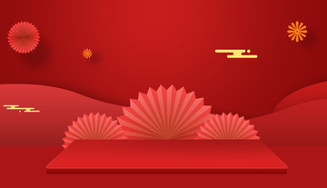 红色活动海报大促背景PSD