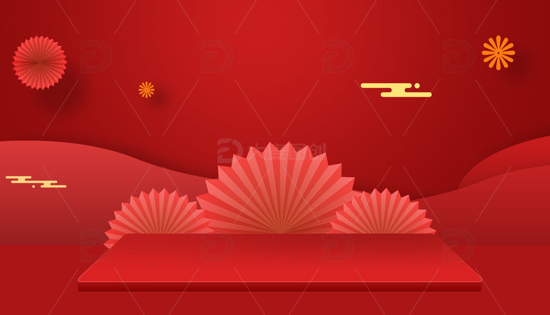 红色活动海报大促背景PSD