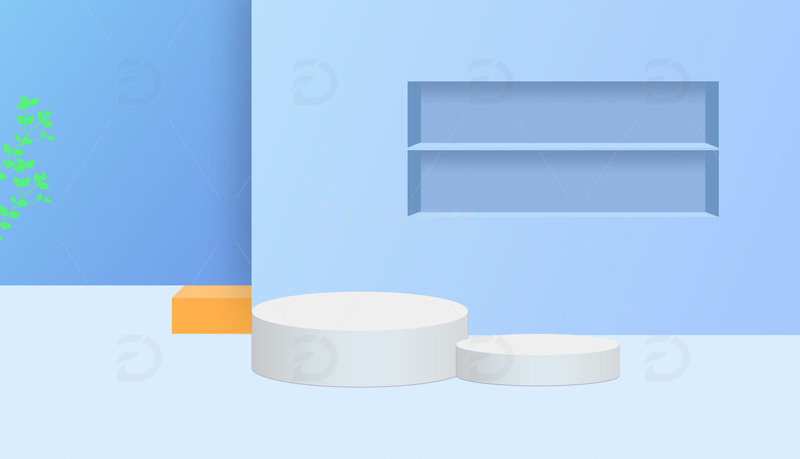 蓝色清爽空间背景海报PSD