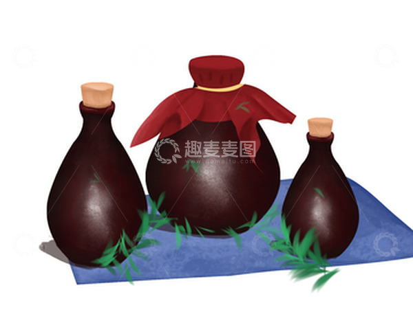 源文件下载【趣麦麦图】中秋国风手绘酒壶