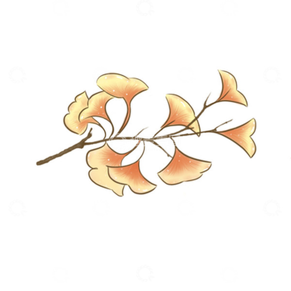 源文件下载【趣麦麦图】黄色手绘立秋银杏叶立秋元素