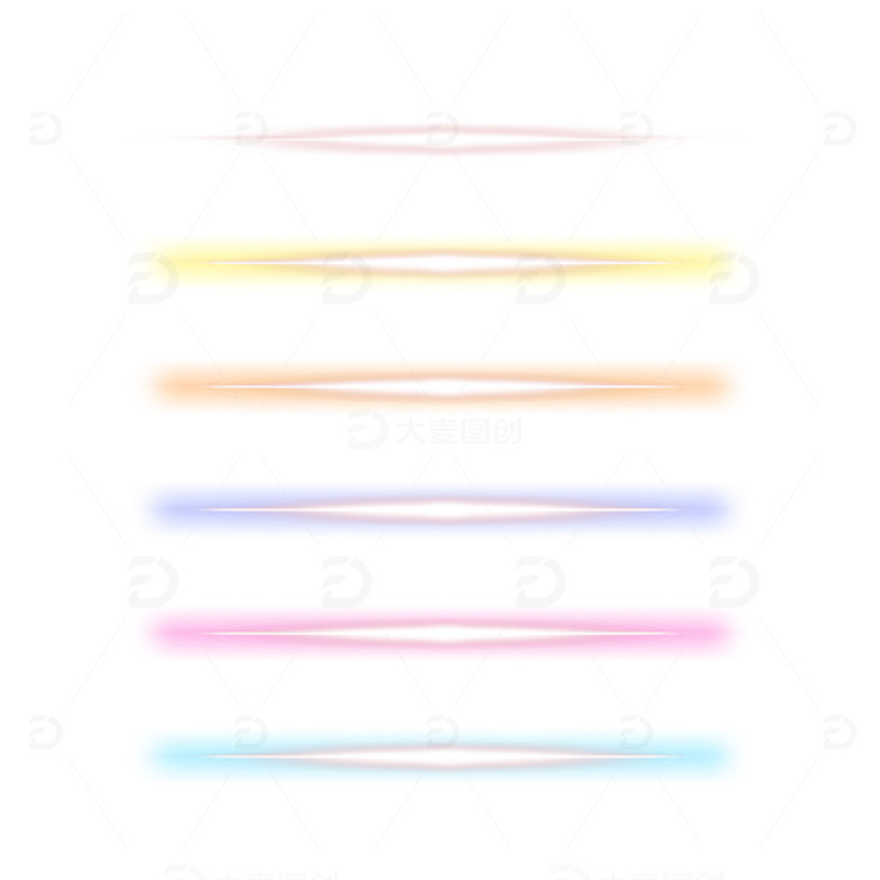 线条彩光晕光效特效元素套图