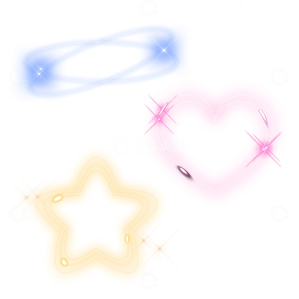 源文件下载【趣麦麦图】-爱心星星圆环多元素光效