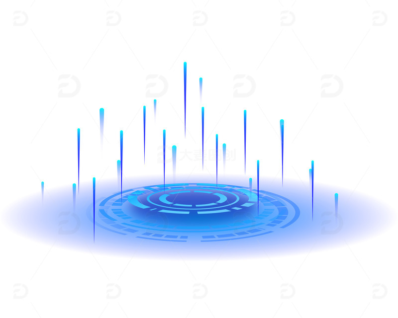 源文件下载【趣麦麦图】蓝色科技风发光底盘背景元素