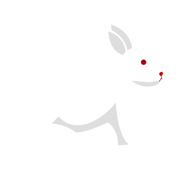 可爱毛茸茸大白兔卡通插画中秋节免抠元素