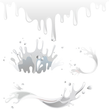 手绘、 牛奶、新鲜牛奶、鲜奶、奶花、奶