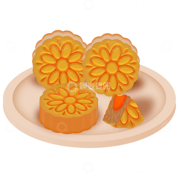 源文件下载【趣麦麦图】中秋节月饼咸蛋黄月饼