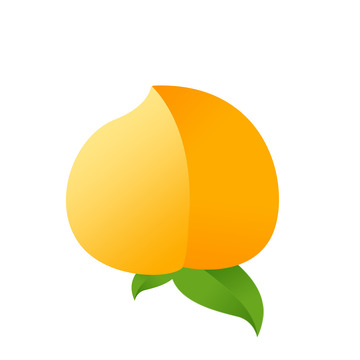 黄色渐变夏天吃黄桃的季节桃子手绘PS