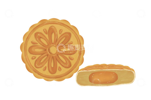 源文件下载【趣麦麦图】手绘月饼莲蓉蛋黄中秋国庆节日国潮