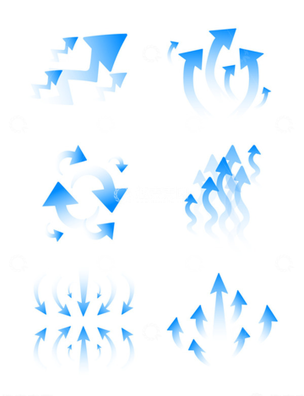 源文件下载【趣麦麦图】渐变科技商务箭头趋势发展上升图表图标