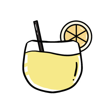 卡通柠檬汁饮料手绘图