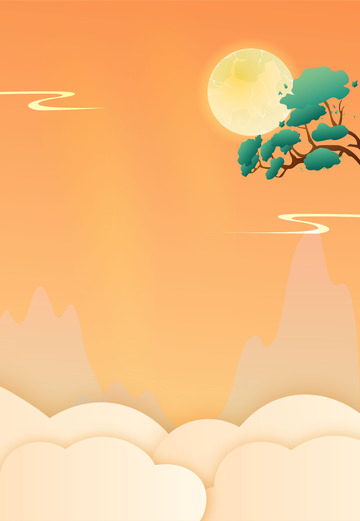 中秋月亮卡通矢量背景