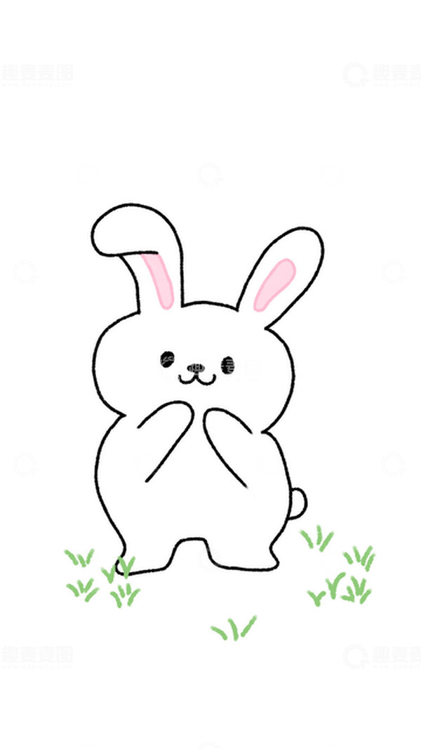 源文件下载【趣麦麦图】白色中秋节可爱小兔子手绘元素图