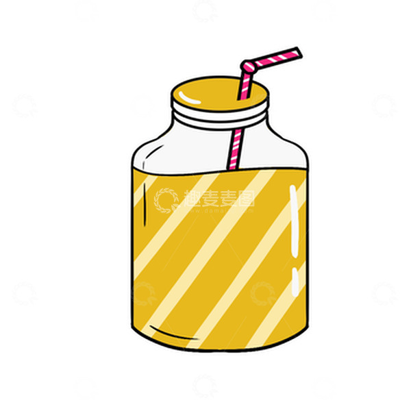 源文件下载【趣麦麦图】卡通柠檬汁饮料水杯手绘图