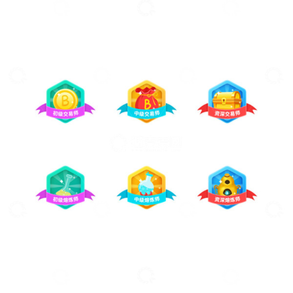 源文件下载【趣麦麦图】UI标签装饰psd分层游戏徽章