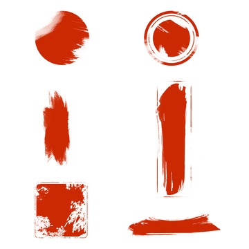 中国风红色传统图刻印章图案图标徽章元素